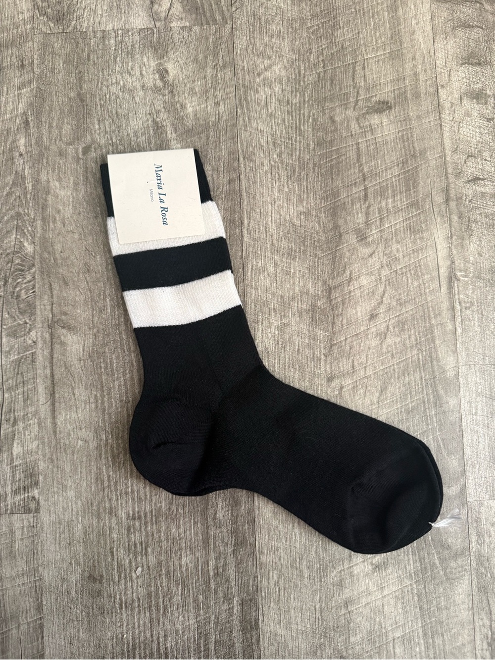 Maria La Rosa - Black & White Crew Wool Socks